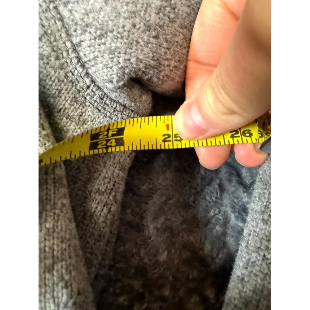 The North Face‎ Sweatshirt Mens 2XL Gray Sherpa Lined Cozy Mock Neck Quarter Zip